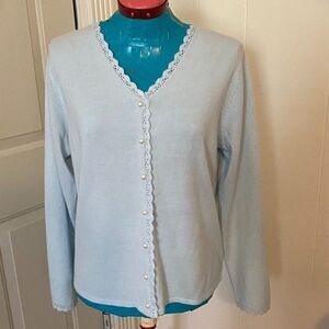 Studio Works Acrylic Button Down Boho Sweater/Cardigan Women Size S